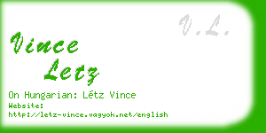 vince letz business card